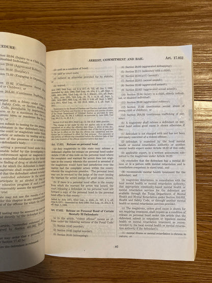 Texas Criminal Procedure-Code and Rules 2014