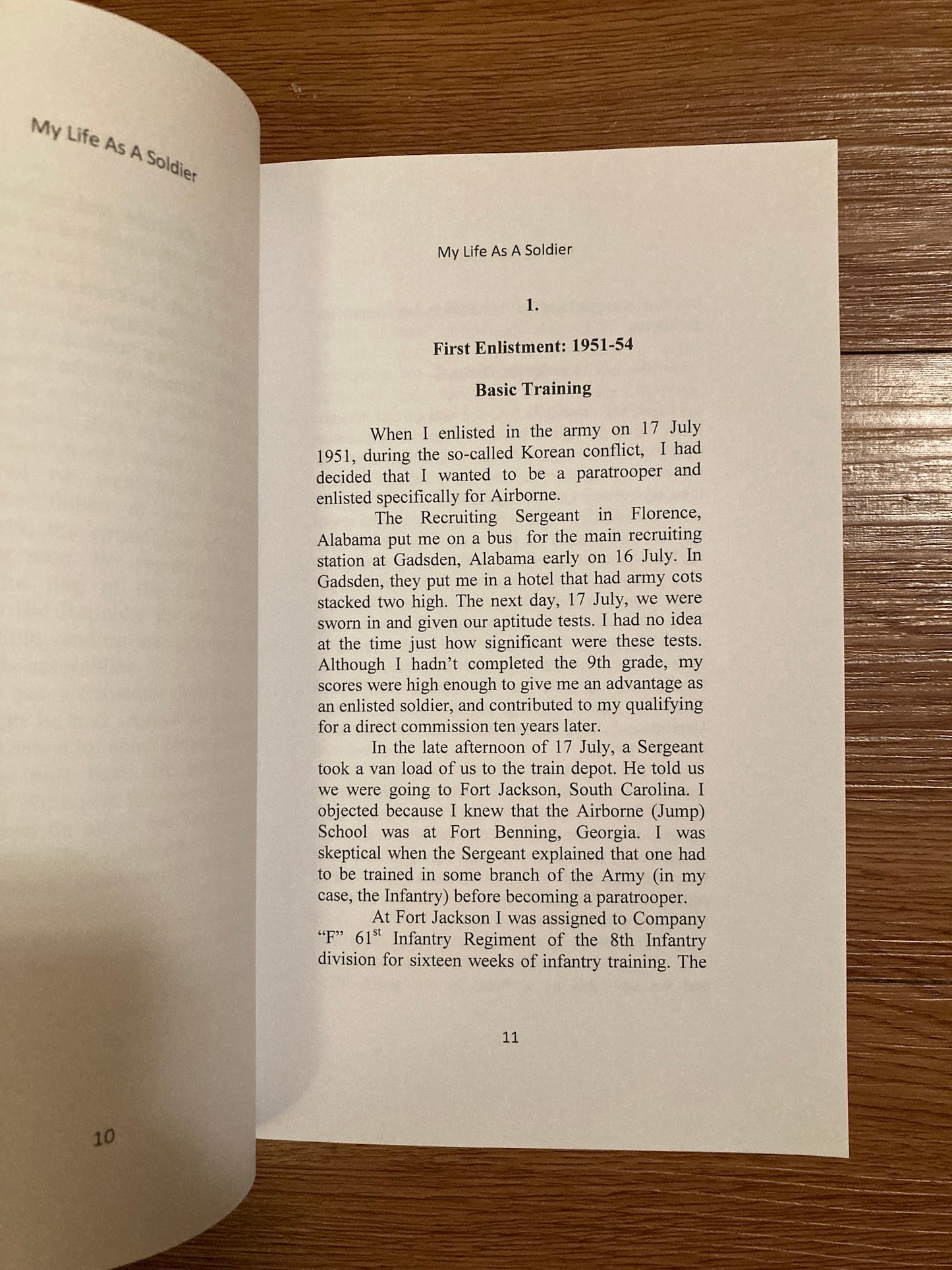 My Life As A Soldier, Maj Euell T White